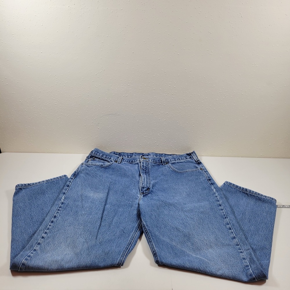 Carhartt Relaxed Fit Jeans Mens 42x32 Blue Excellent B17-DST Straight Leg Denim